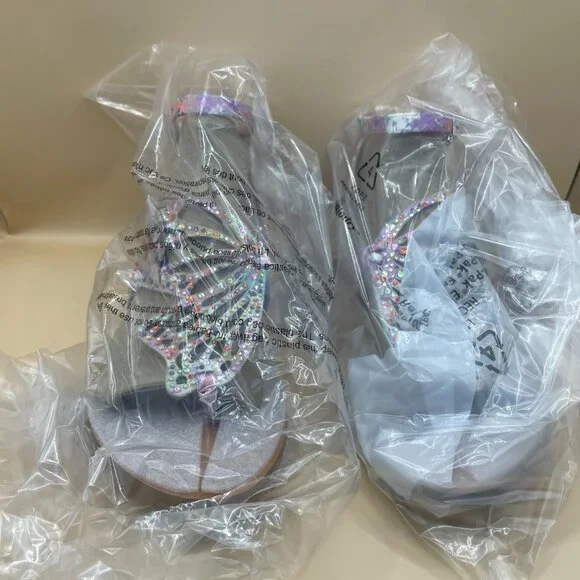 COPPER KEY FLUTTER RAINBOW SANDALS 6.5 - Picture 3 of 12